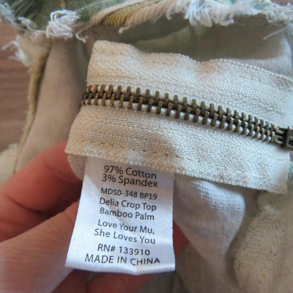 SHOW ME YOUR MUMU Delia Crop Top in Bamboo Palm Boho Festival Feminine - Size S - Picture 14 of 14